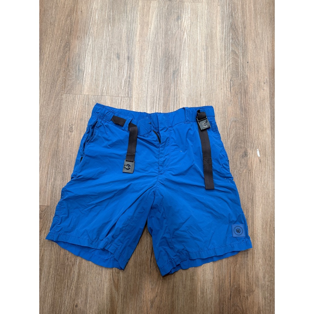 Rag & Bone Blue Nylon Tech Shorts Mens Size 33 Integrated Belt Buckle Utility